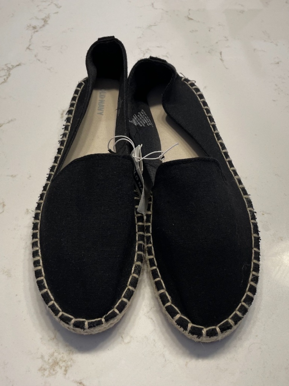 Old Navy Canvas Black Espadrille Flats Size 8 NWT